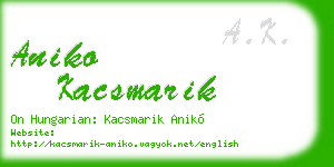 aniko kacsmarik business card